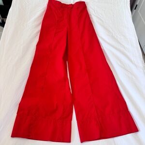 Anthropologie wide leg red pants, 32" inseam, size 4